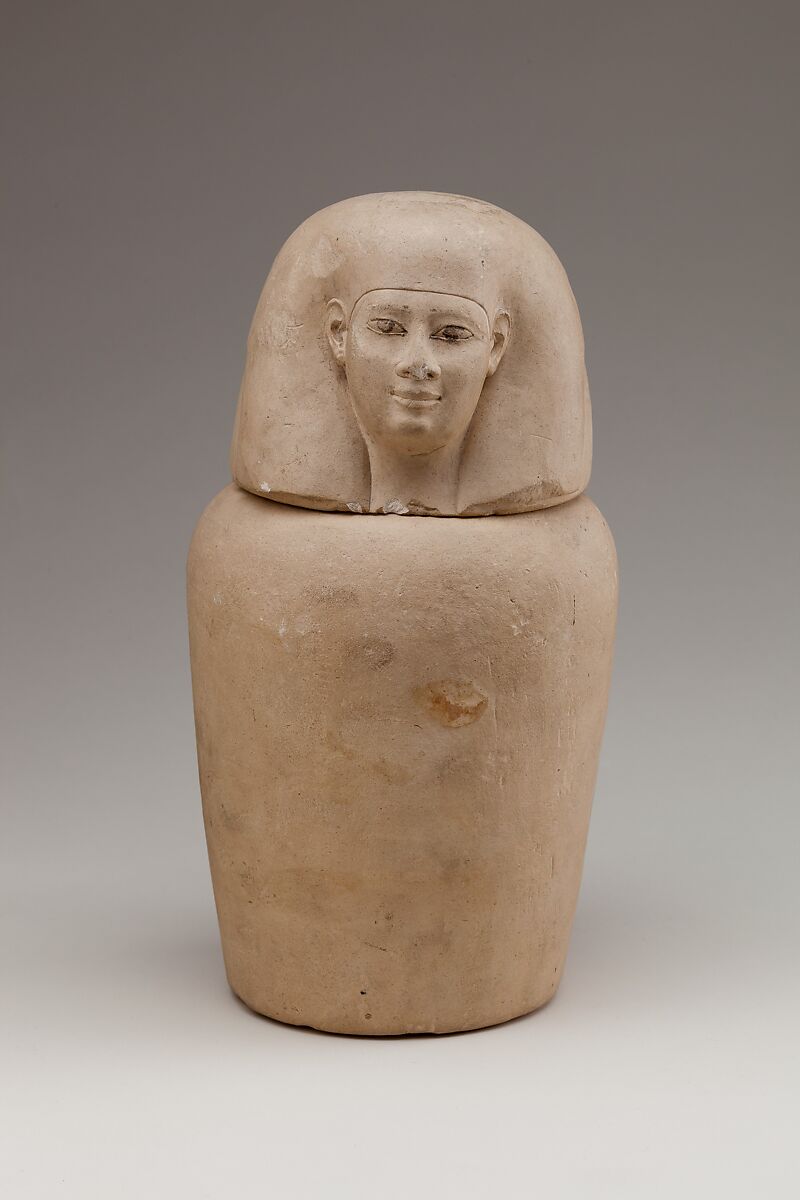 Canopic Jar, Limestone, paint 