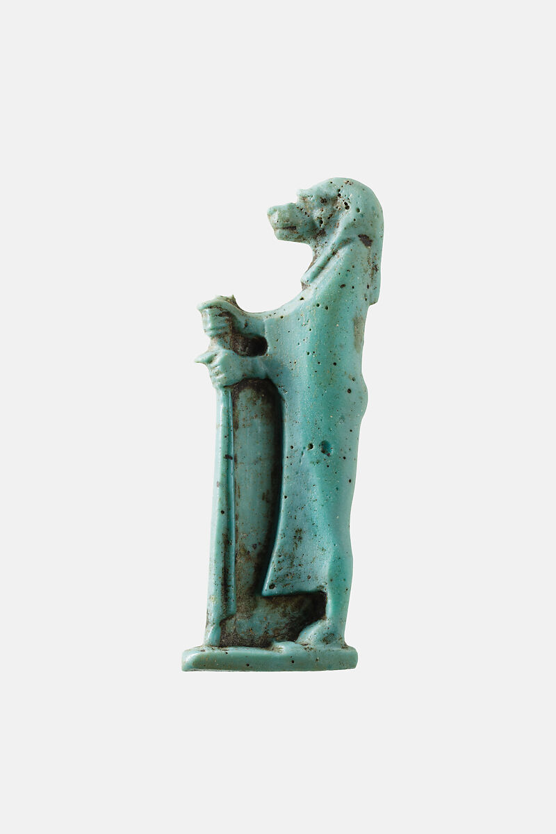 Funerary amulet depicting one of the Four Sons of Horus, Hapy, Glass 