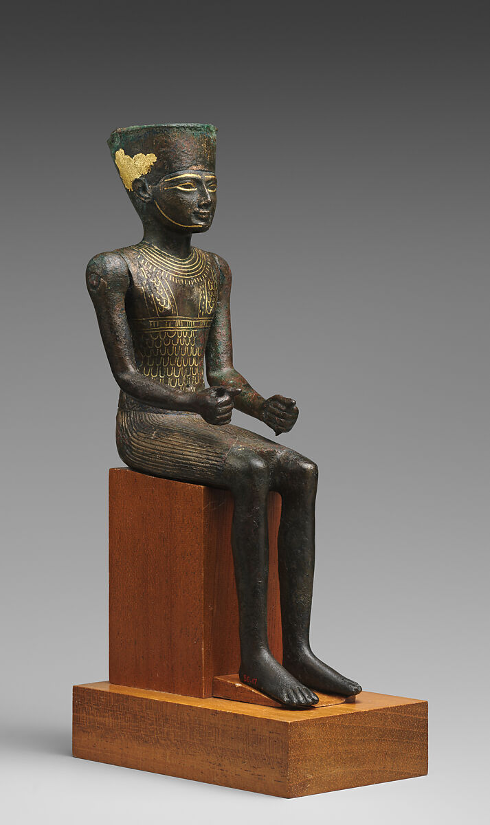 Statuette of Amun, Cupreous alloy, precious metals