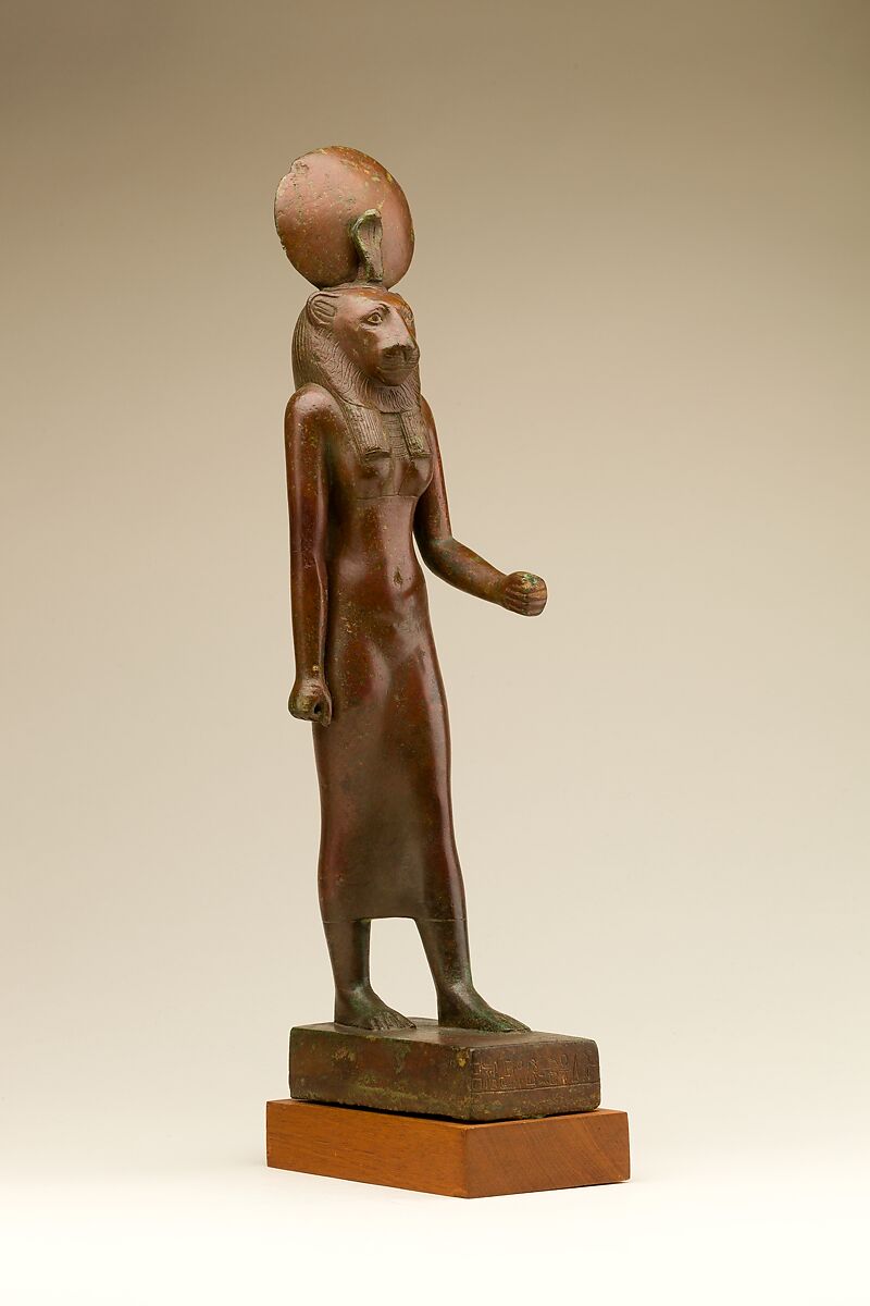 Statuette of Wadjet dedicated by Akanosh son of Pediamenopet, Cupreous metal