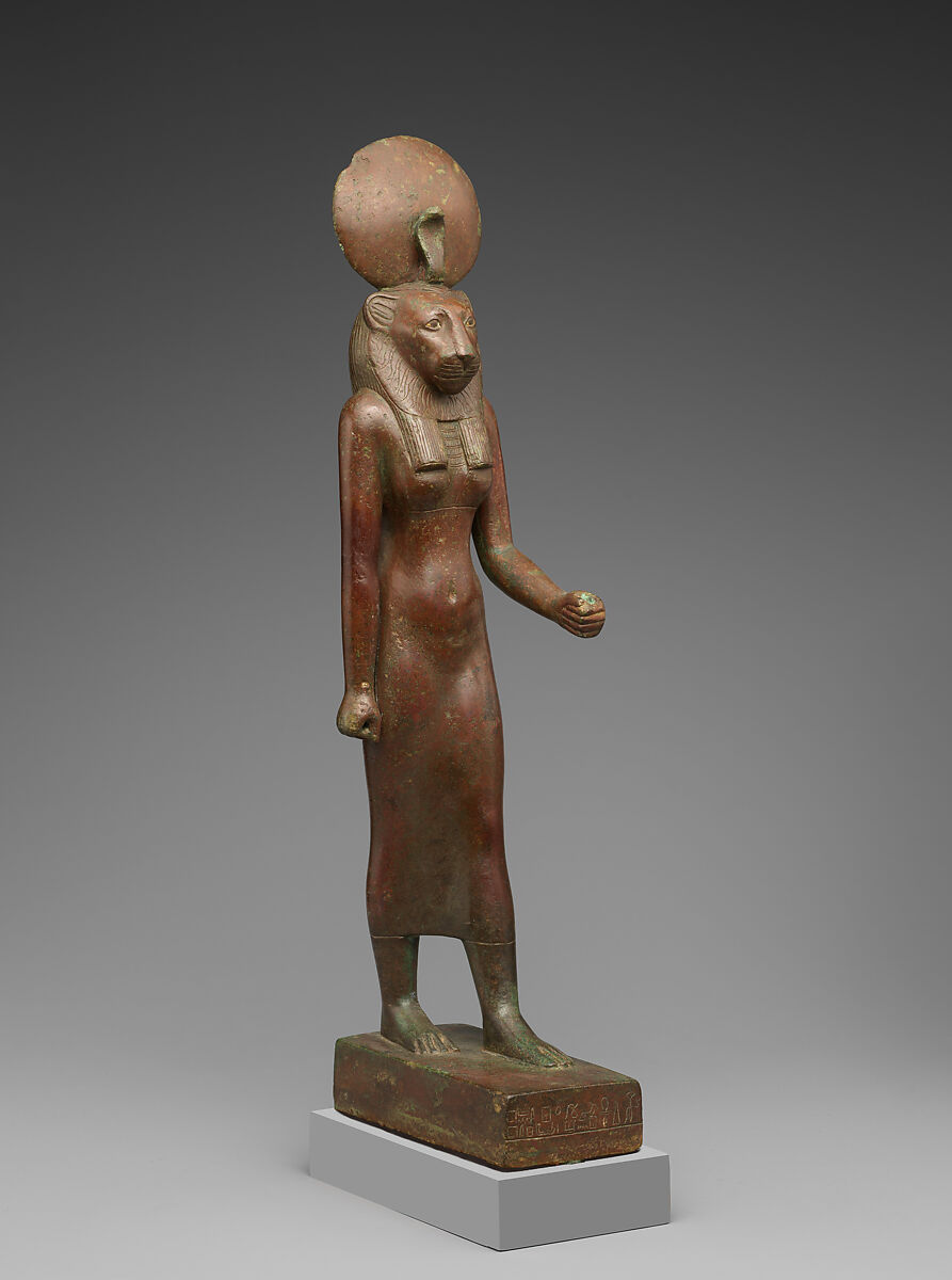 Statuette of Wadjet dedicated by Akanosh son of Pediamenopet, Cupreous metal