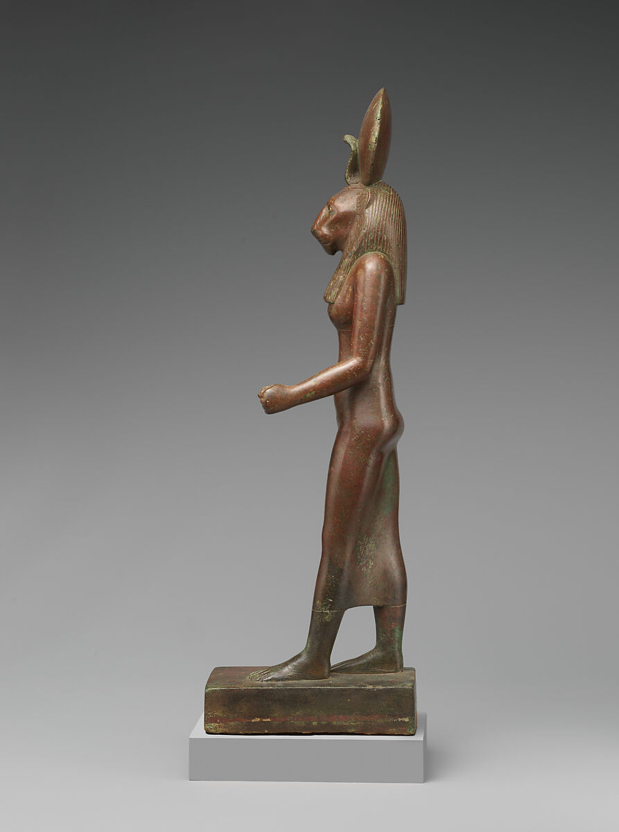 Statuette of Wadjet dedicated by Akanosh son of Pediamenopet, Cupreous metal