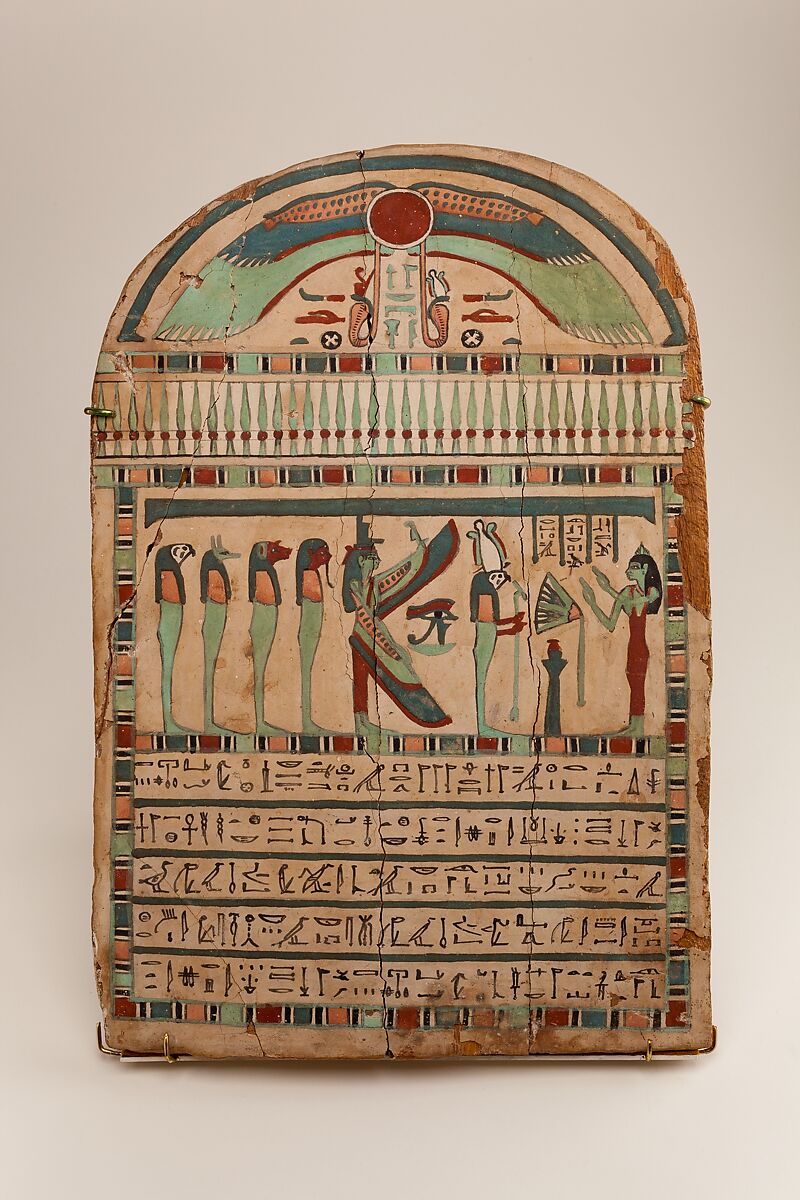 Stela of the Lady of the House, Tabiemmut, Wood, paint, gesso 