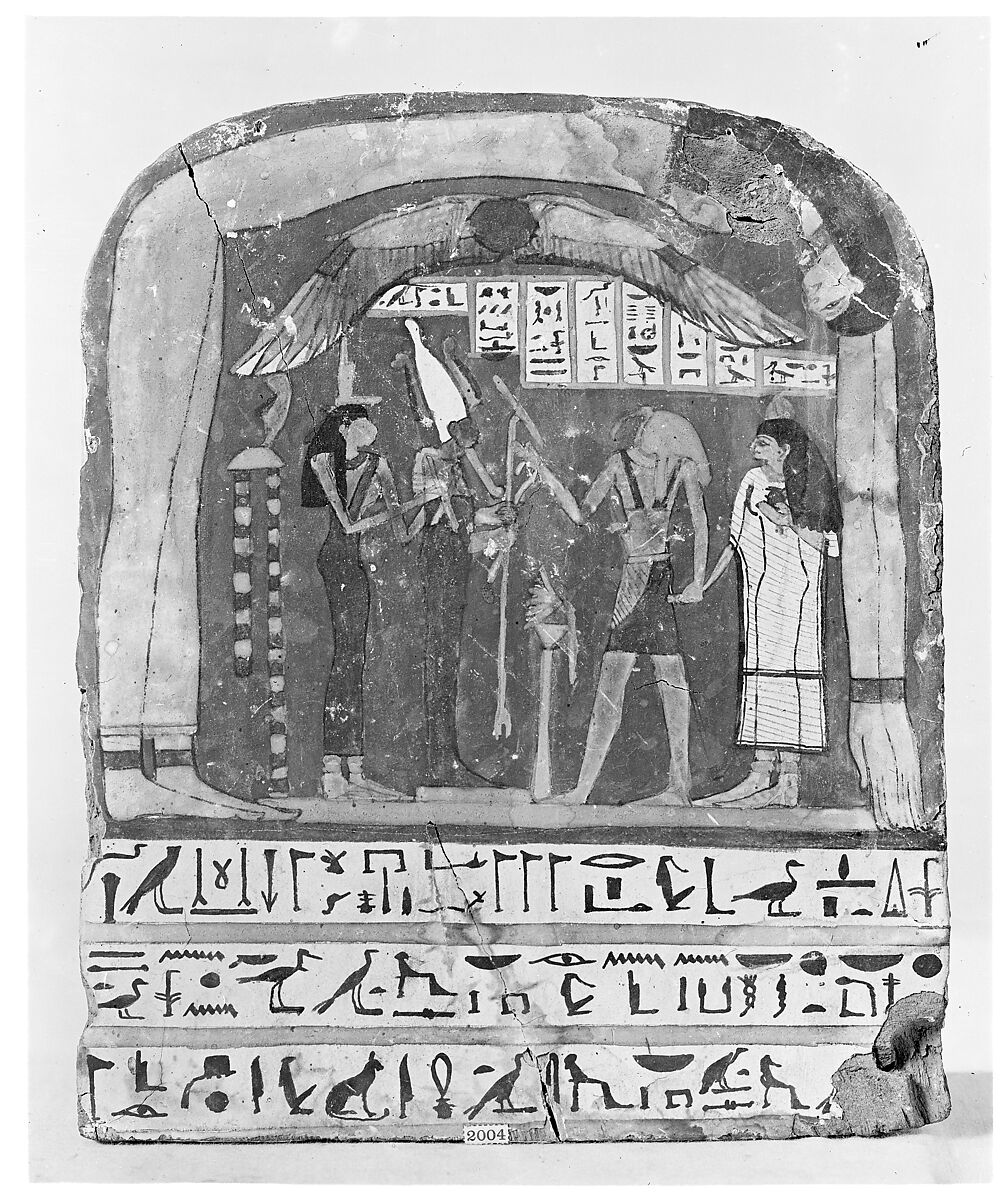 Painted wooden panel of Tabakenkhonsu, Wood, gesso, paint