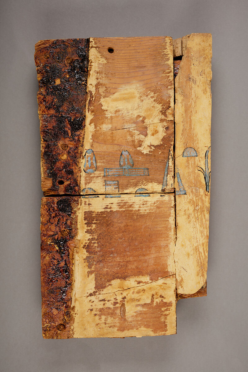 Coffin fragment of Pakherenkhonsu, Wood, paint