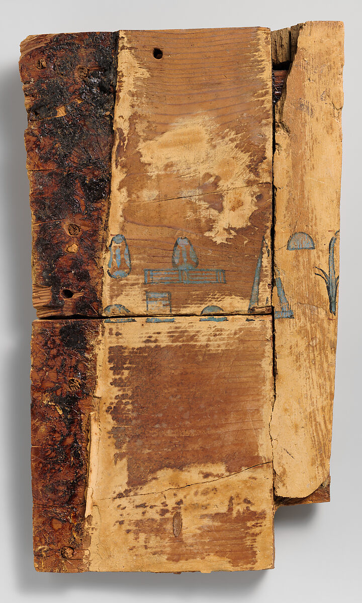 Coffin fragment of Pakherenkhonsu, Wood, paint
