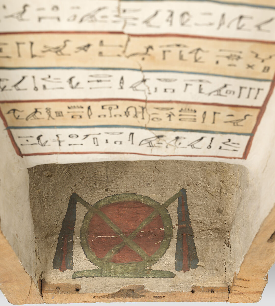 Coffin of Wedjarenes, Wood (tamarisk and sycomore fig), paste, paint