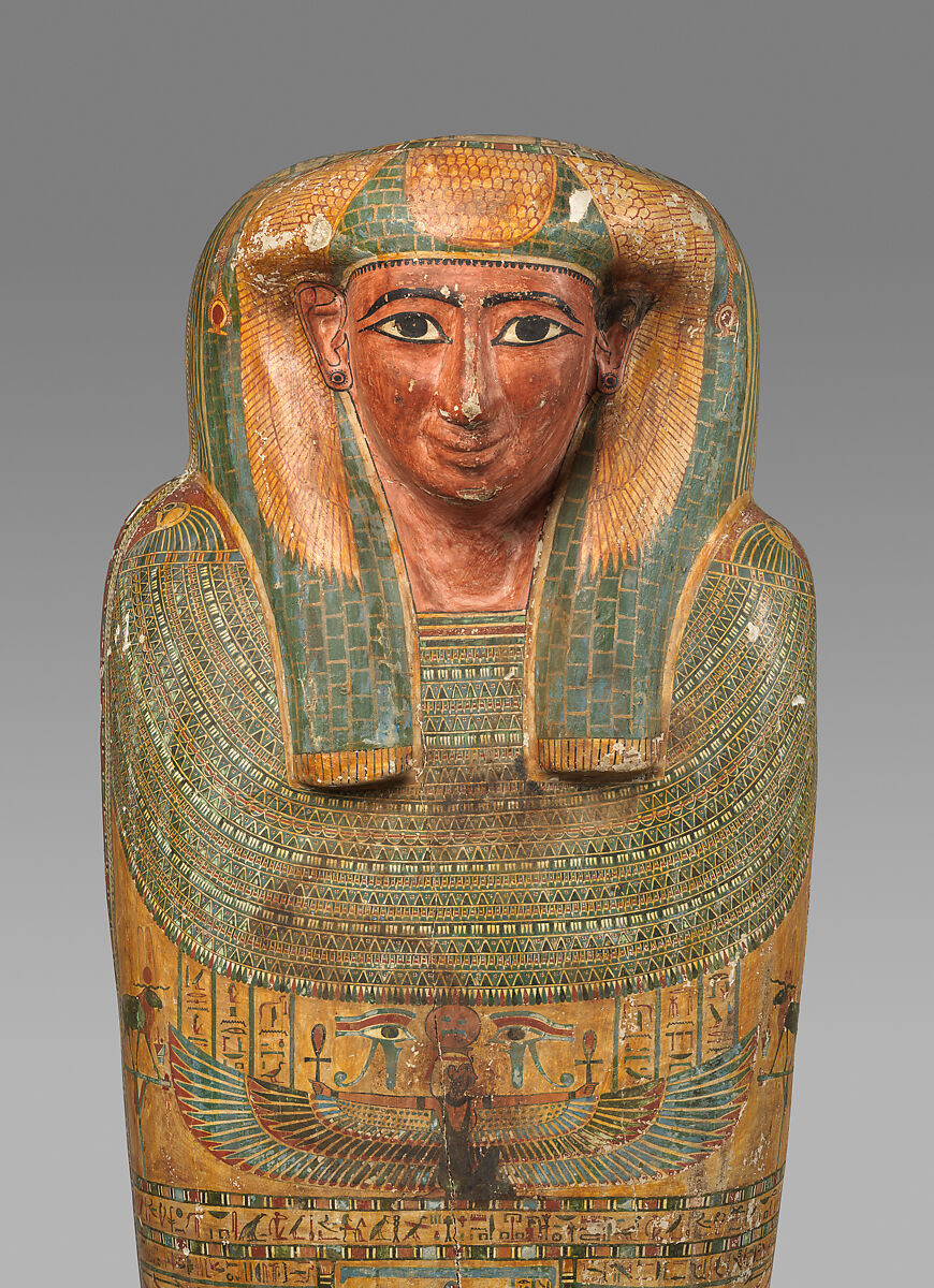 Coffin of Wedjarenes, Wood (tamarisk and sycomore fig), paste, paint
