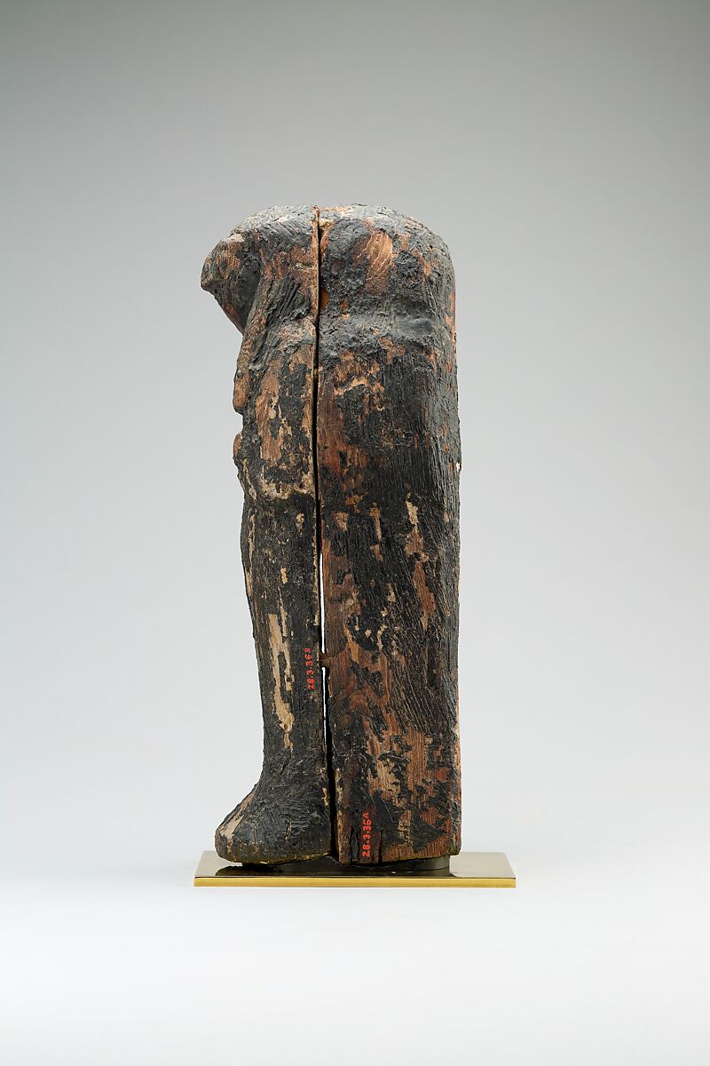 Canopic Coffin in the form of Qebehsenuef, Wood (sycamore), paint, stucco