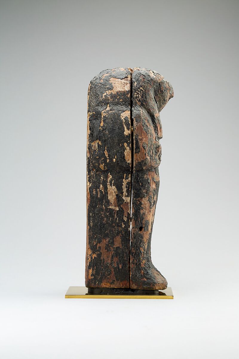 Canopic Coffin in the form of Qebehsenuef, Wood (sycamore), paint, stucco