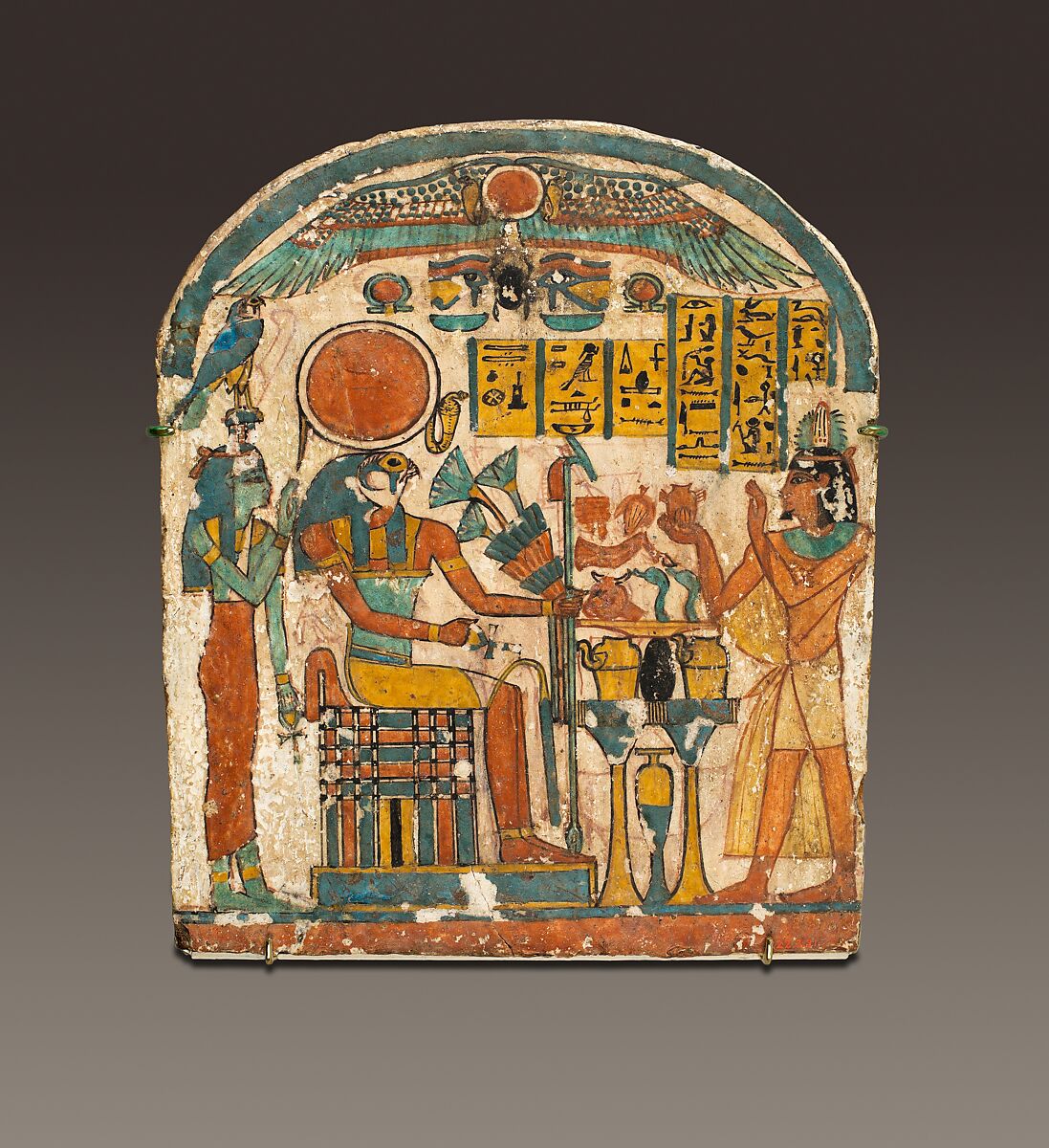 Stela of Saiah, Wood, paste, paint 