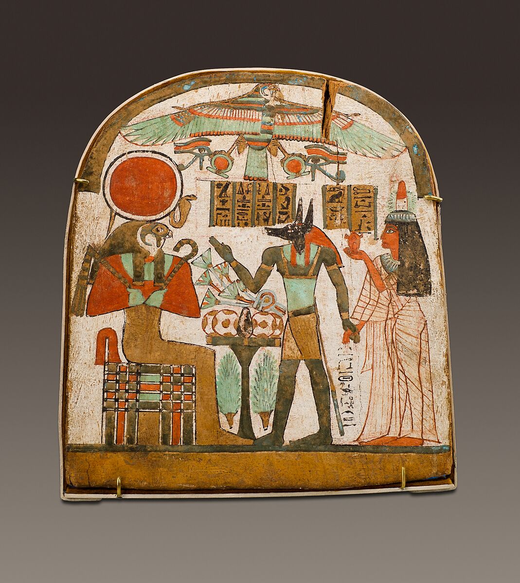 Stela of Tjanetdinetiset and Djedbastet, Wood, paste, paint