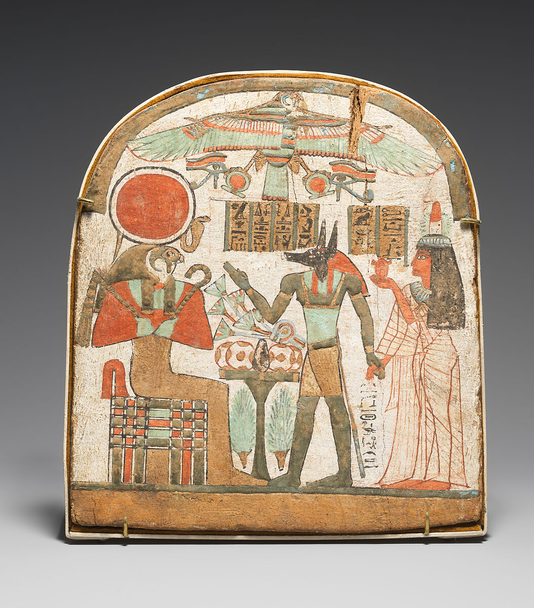 Stela of Tjanetdinetiset and Djedbastet, Wood, paste, paint