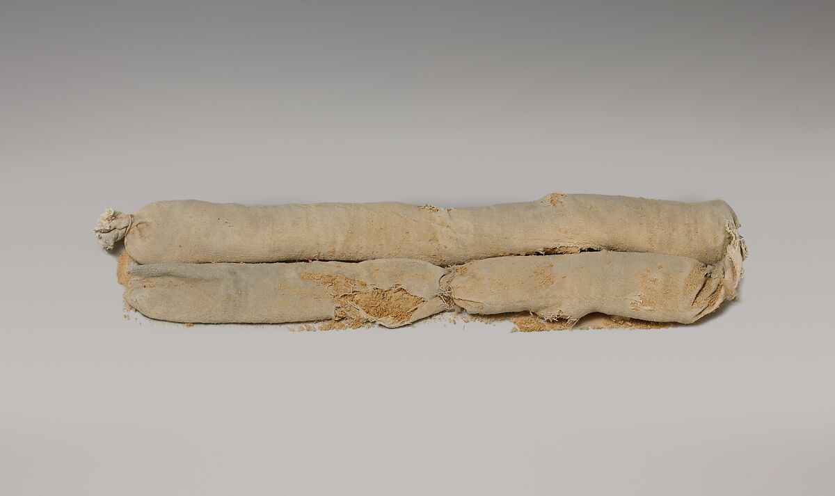 Cylindrical bag of sawdust from Tutankhamun's Embalming Cache