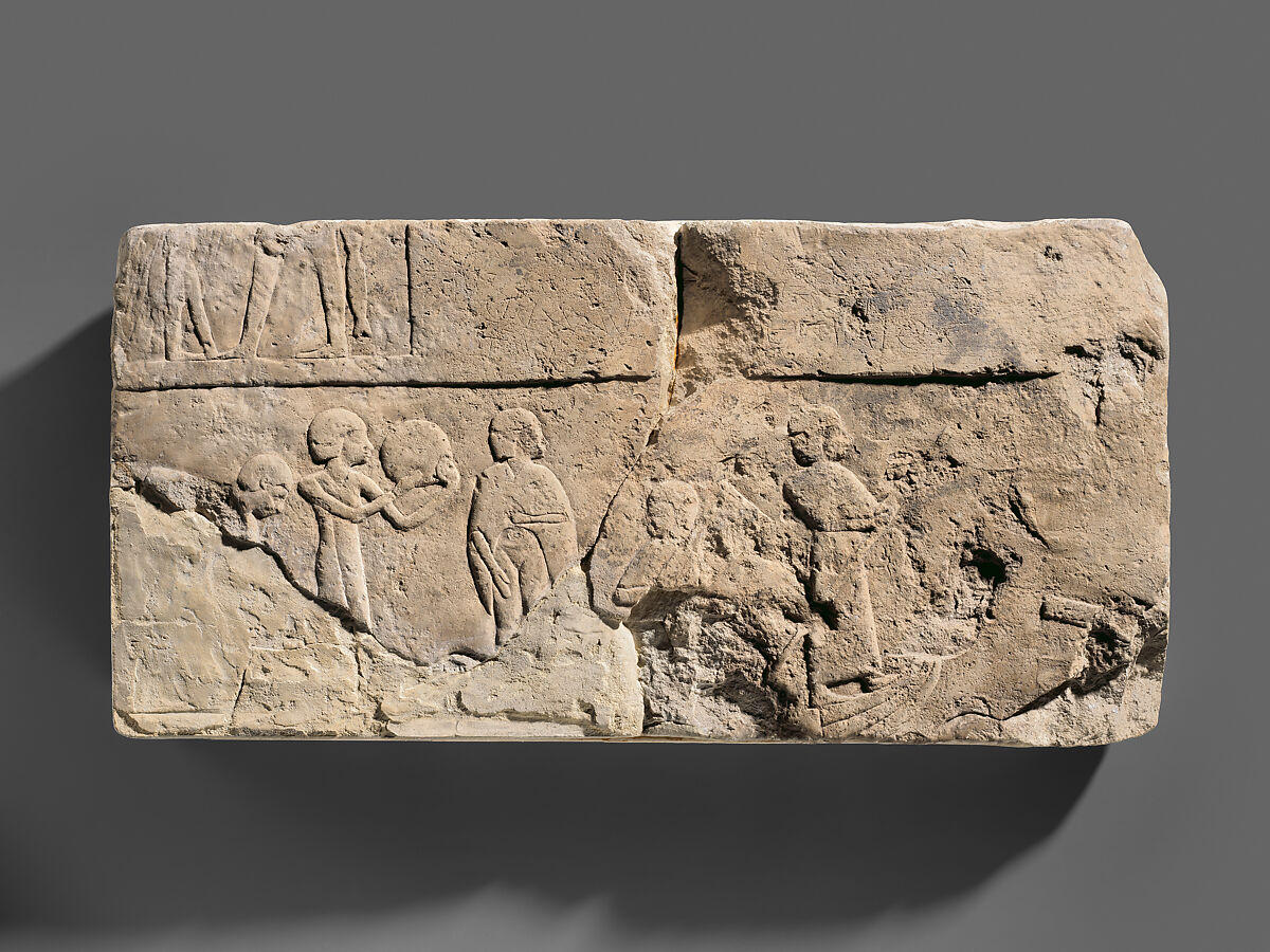 Relief of Women in a Boat, Limestone 