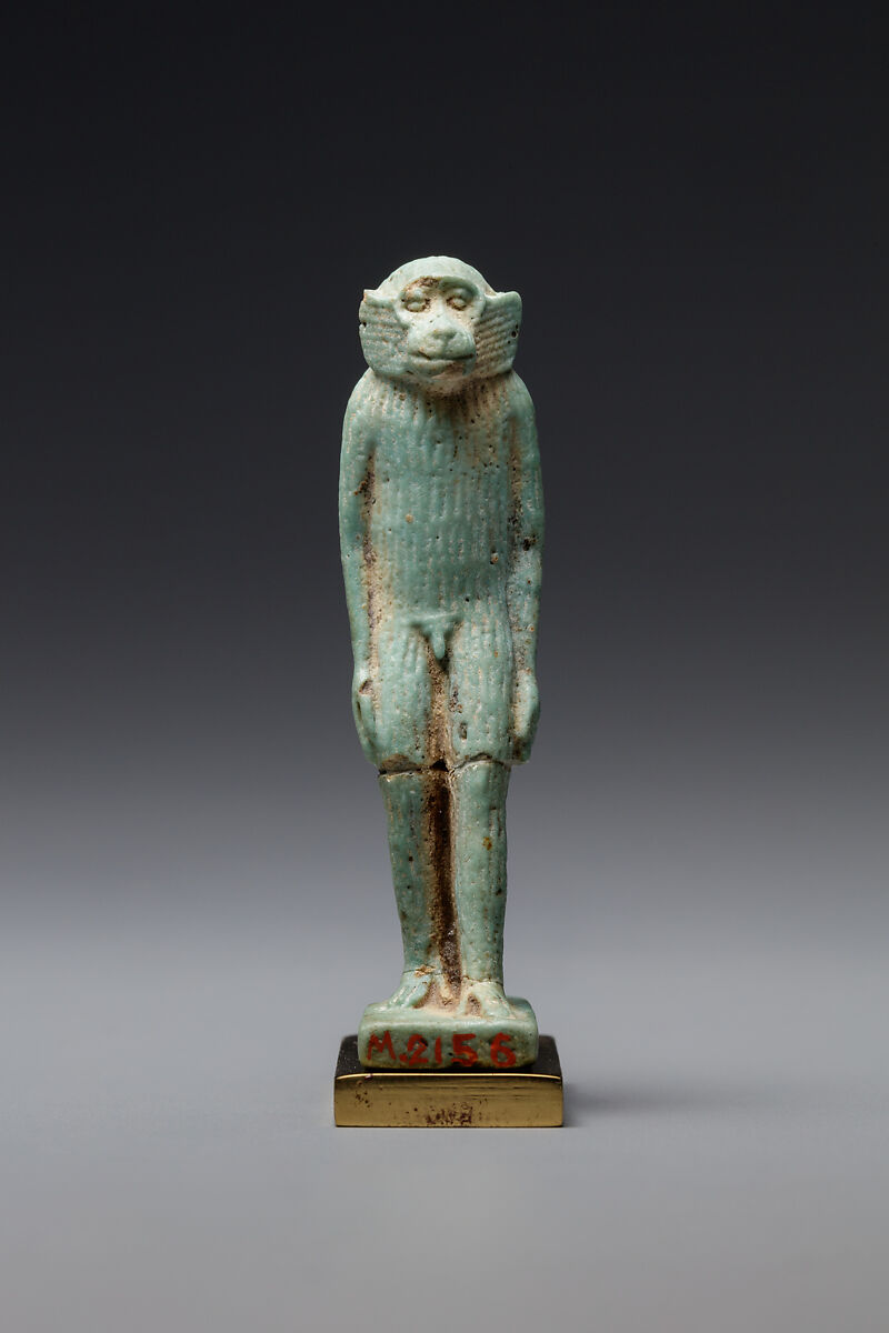 Ape Amulet, Faience 