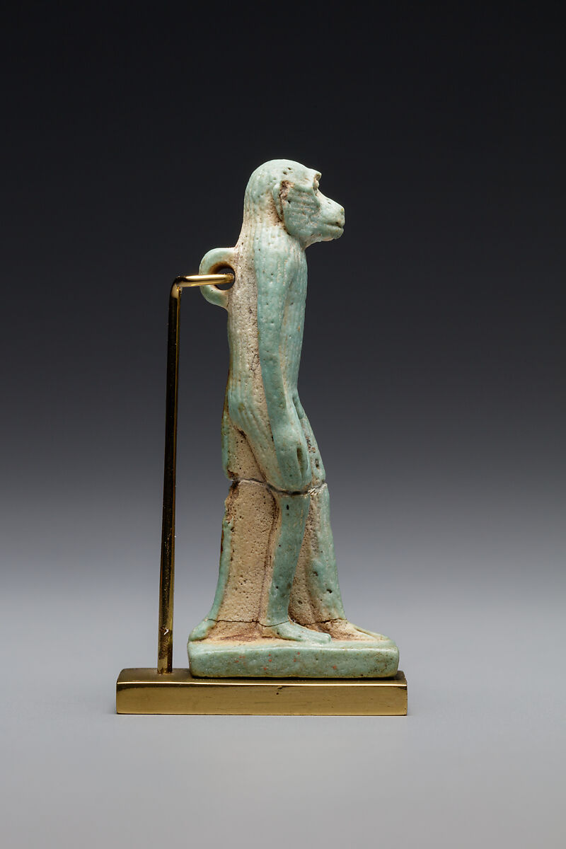 Ape Amulet, Faience