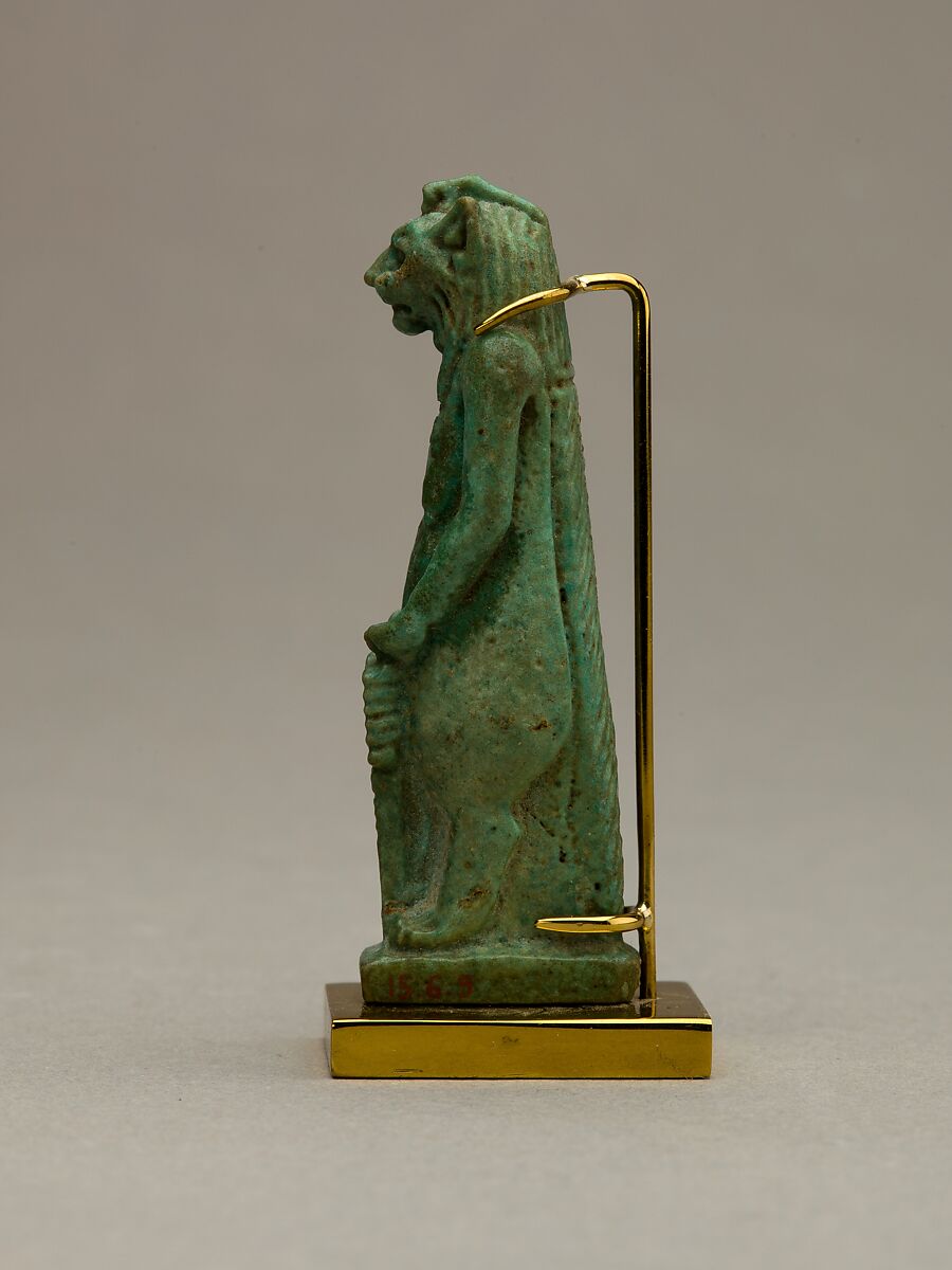 The Goddess Taweret with a Feline Head, Faience