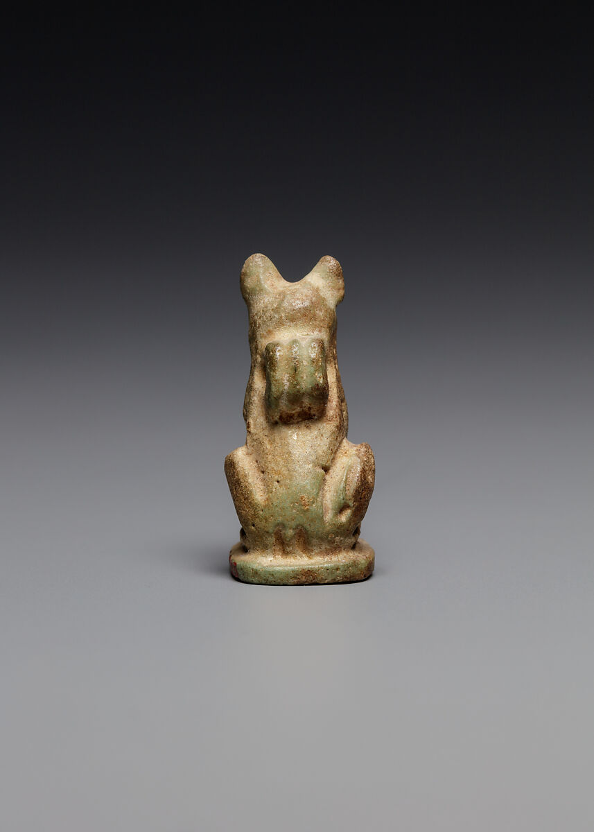 Amulet: Cat with 3 Kittens, Faience