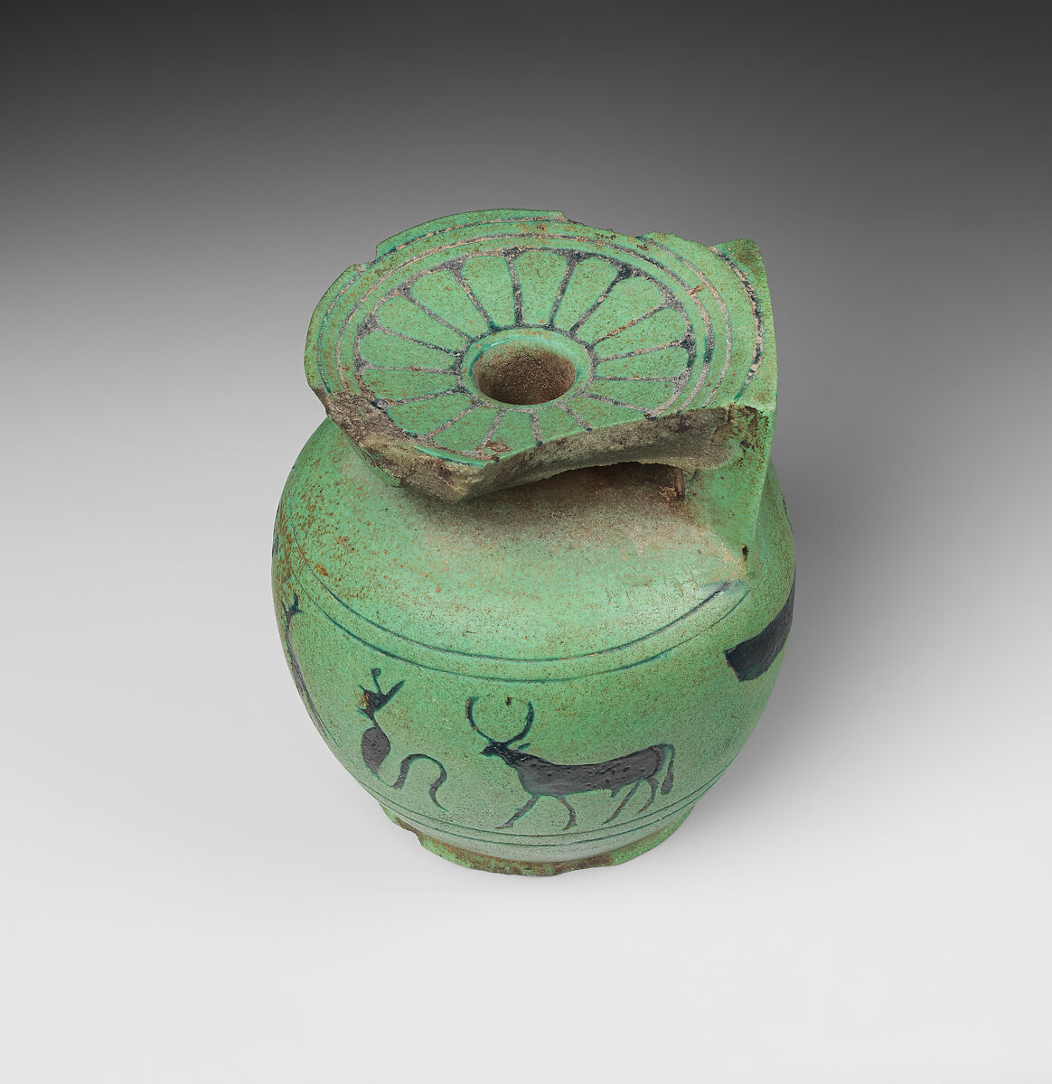 Aryballos with the name Wahibre, probably referring to Apries, Faience
