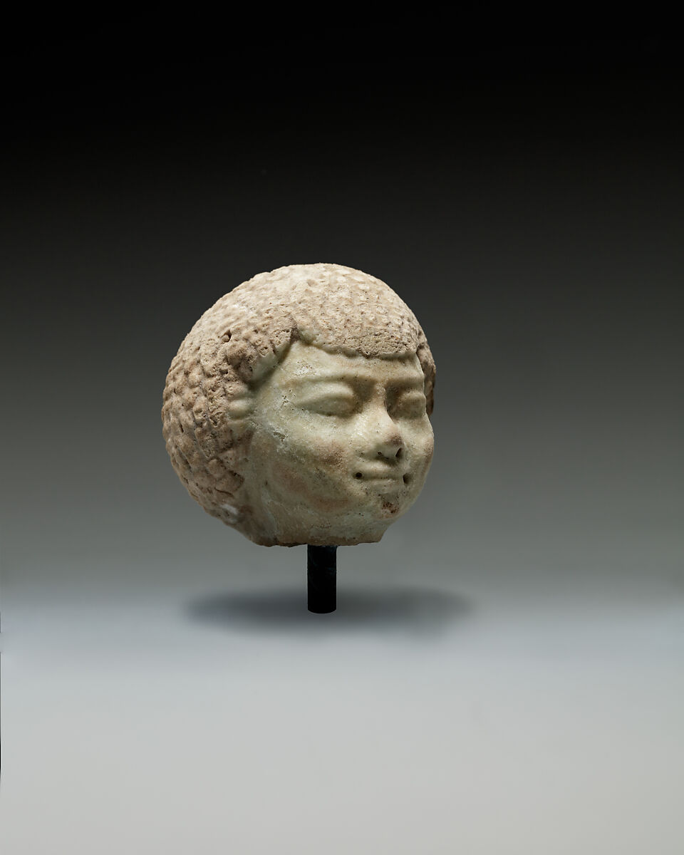 Head of a Statuette, Faience