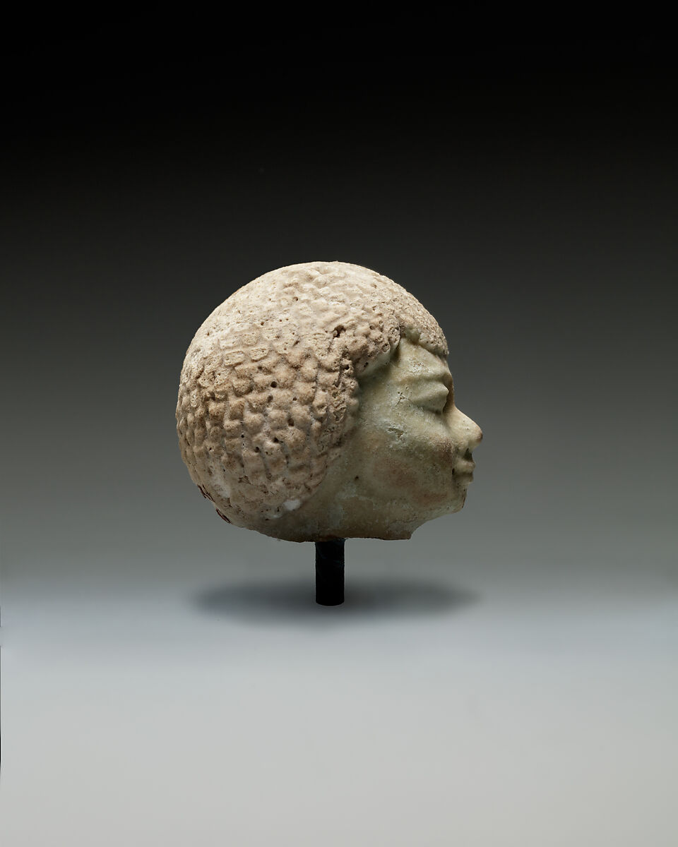 Head of a Statuette, Faience