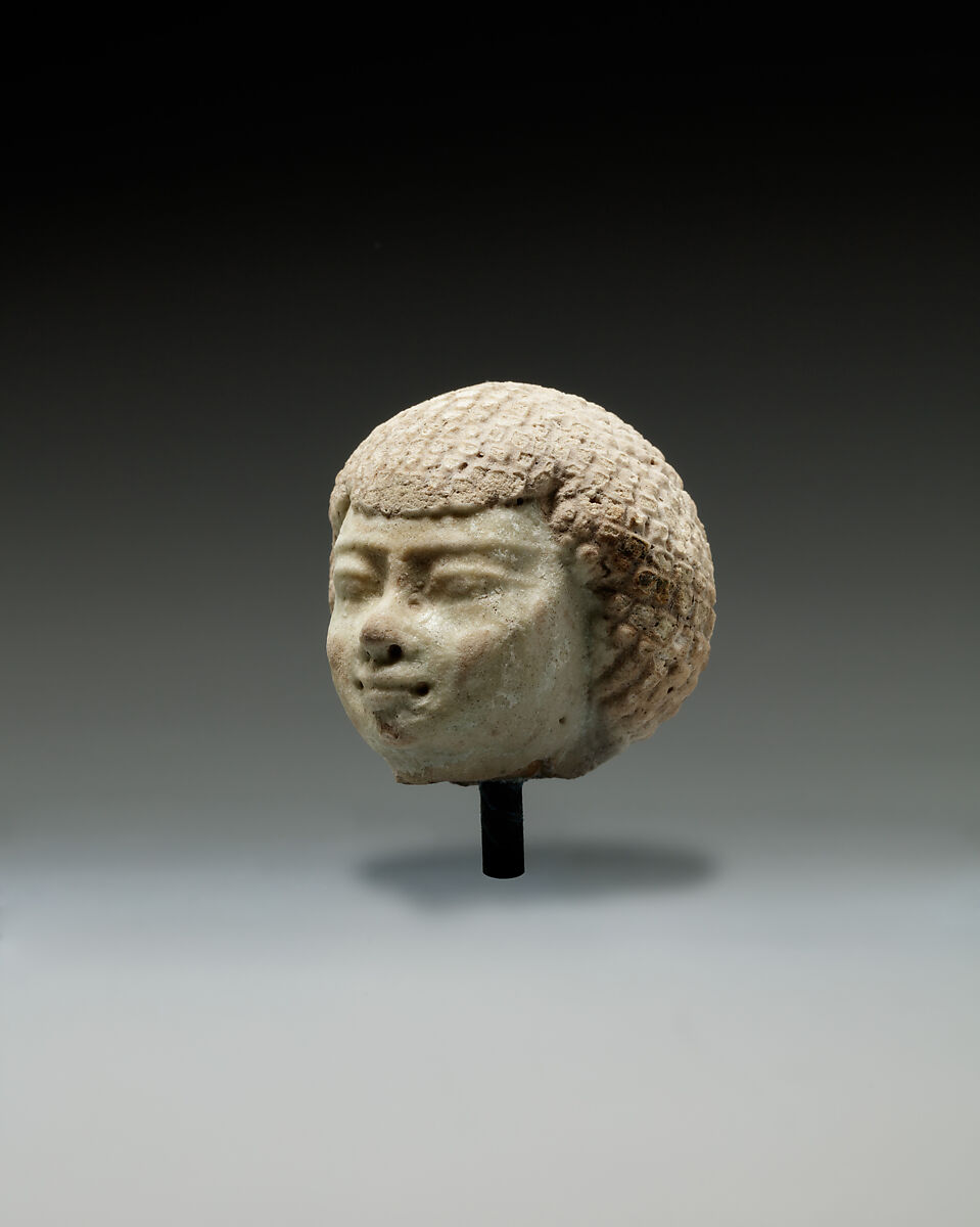 Head of a Statuette, Faience