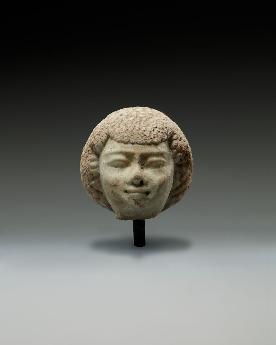 Head of a Statuette, Faience 