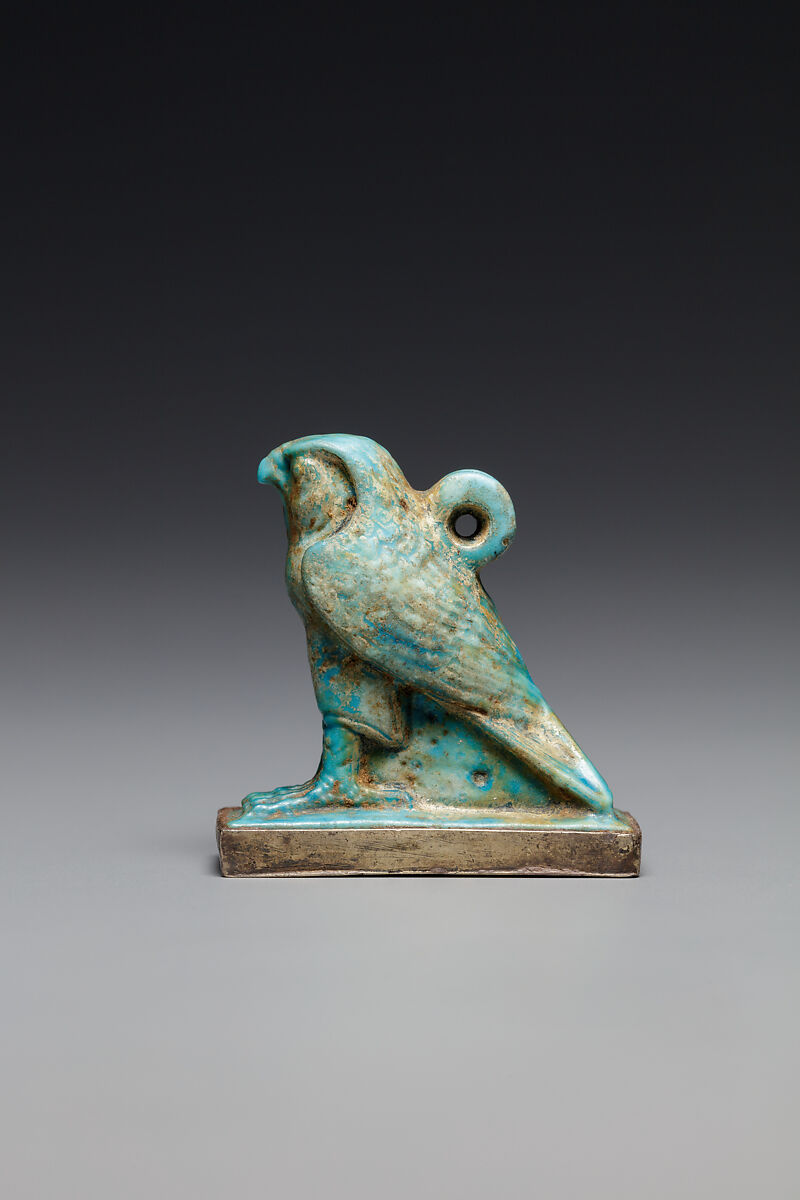 Falcon Amulet, Faience