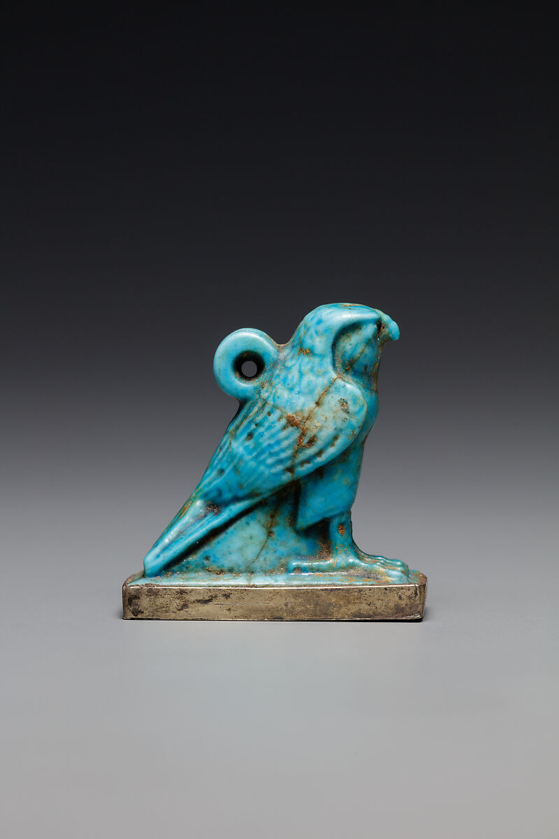 Falcon Amulet, Faience