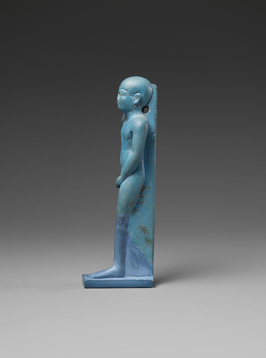 Amulet: Harpokrates, Faience