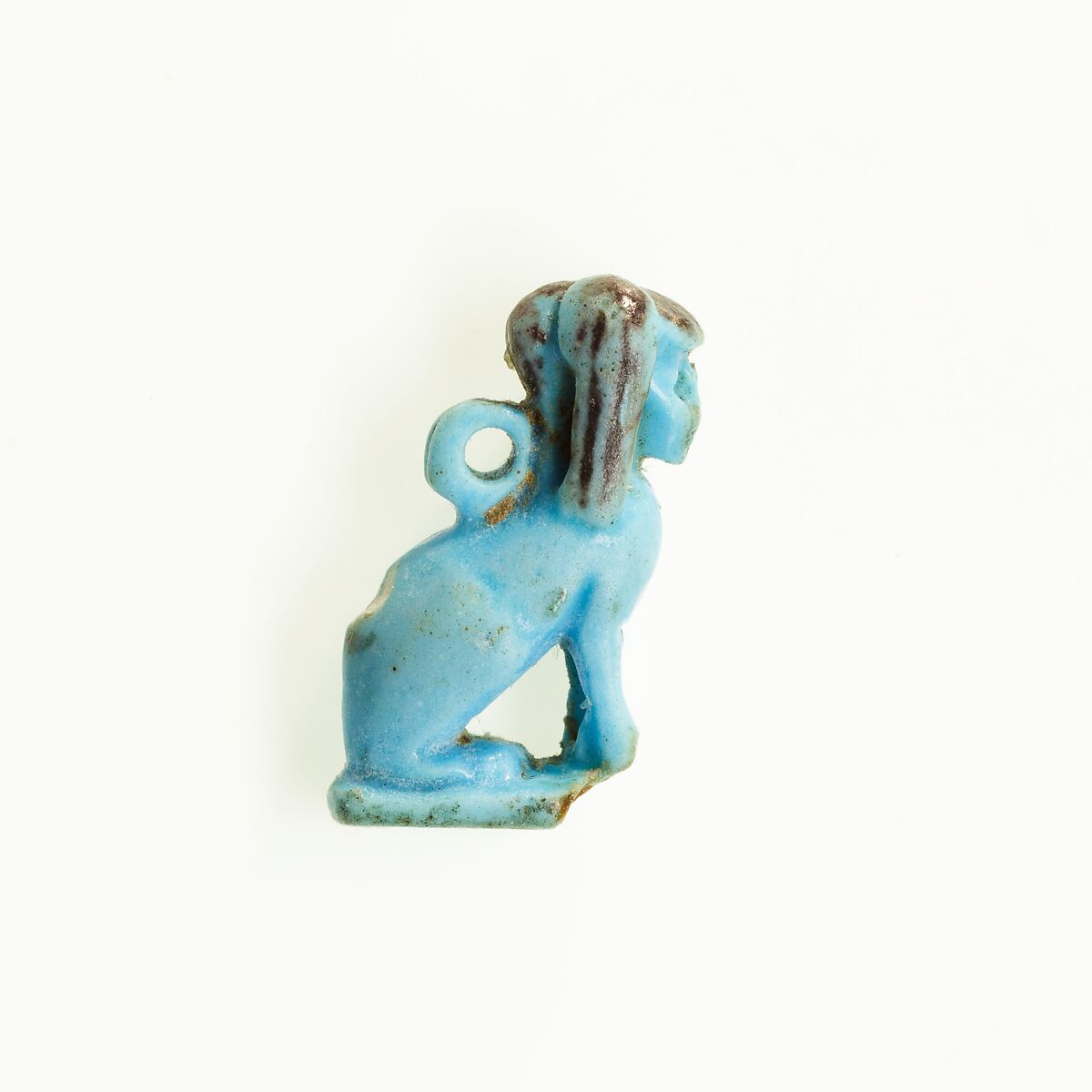 Sphinx Amulet, Faience