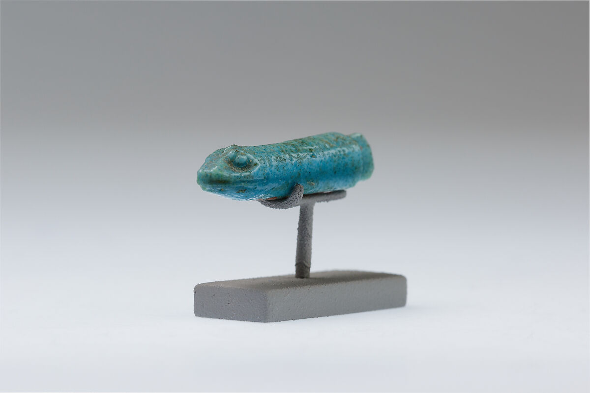 Menqebit (snake's head) amulet, Faience