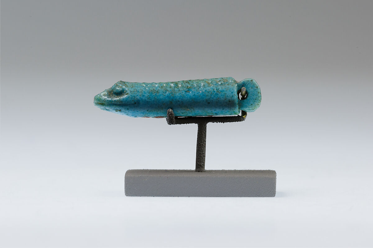 Menqebit (snake's head) amulet, Faience 