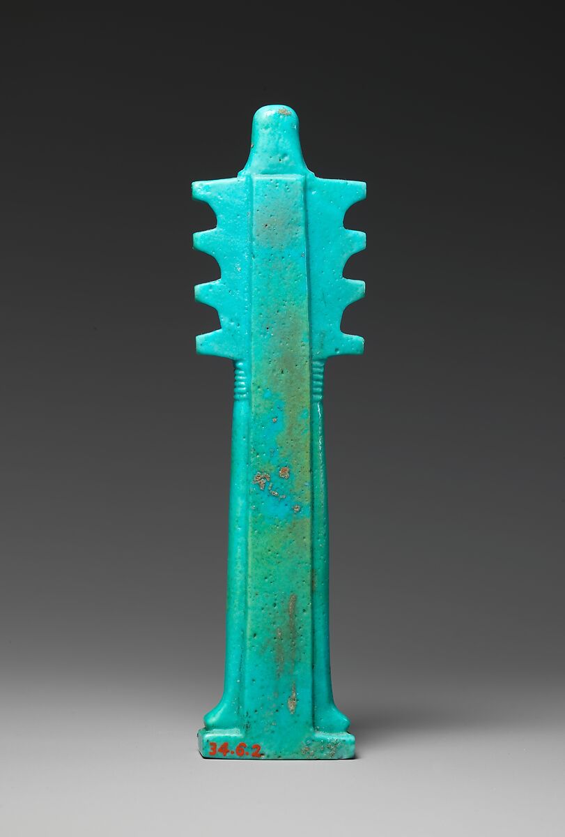 <em>Djed</em> pillar amulet, Faience