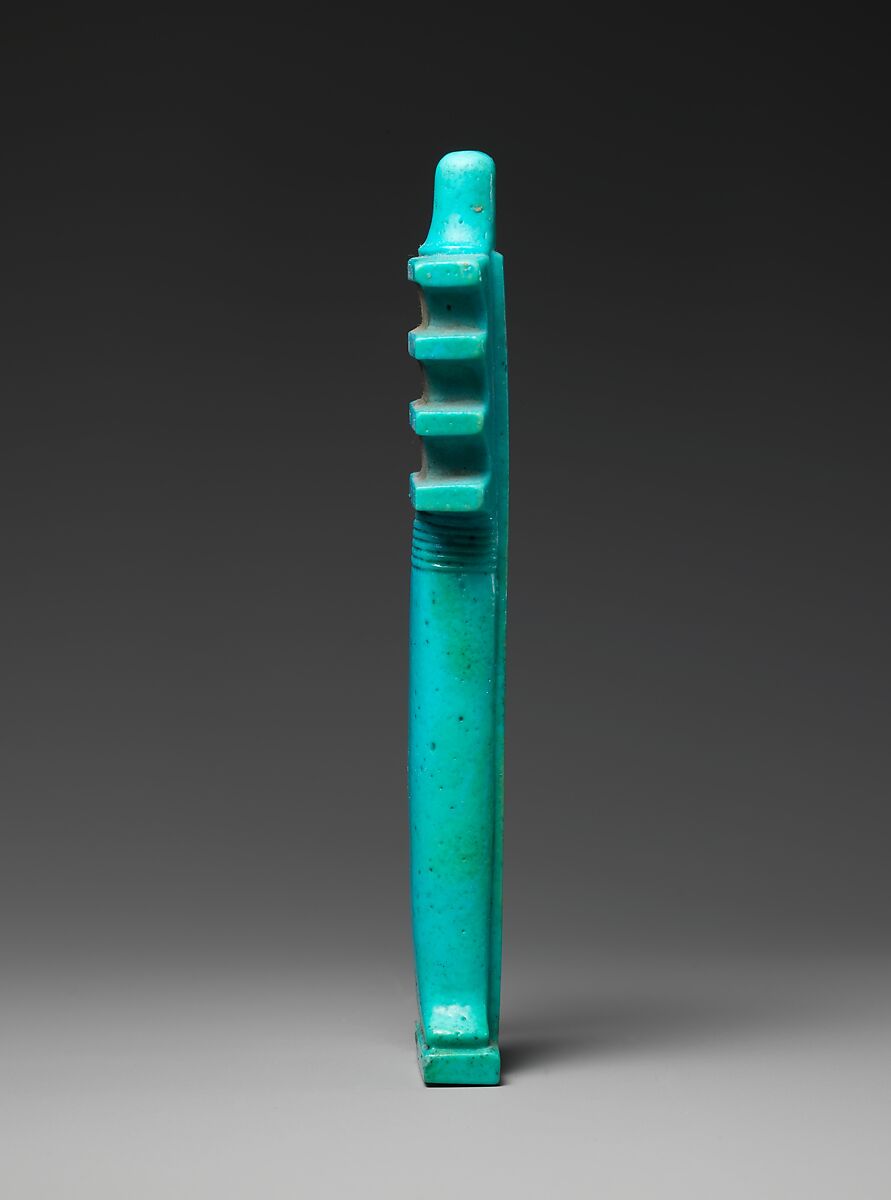 <em>Djed</em> pillar amulet, Faience