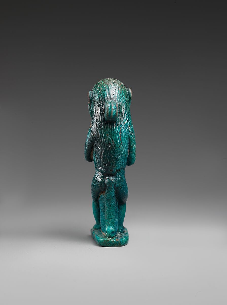 Standing Monkey Amulet, Faience