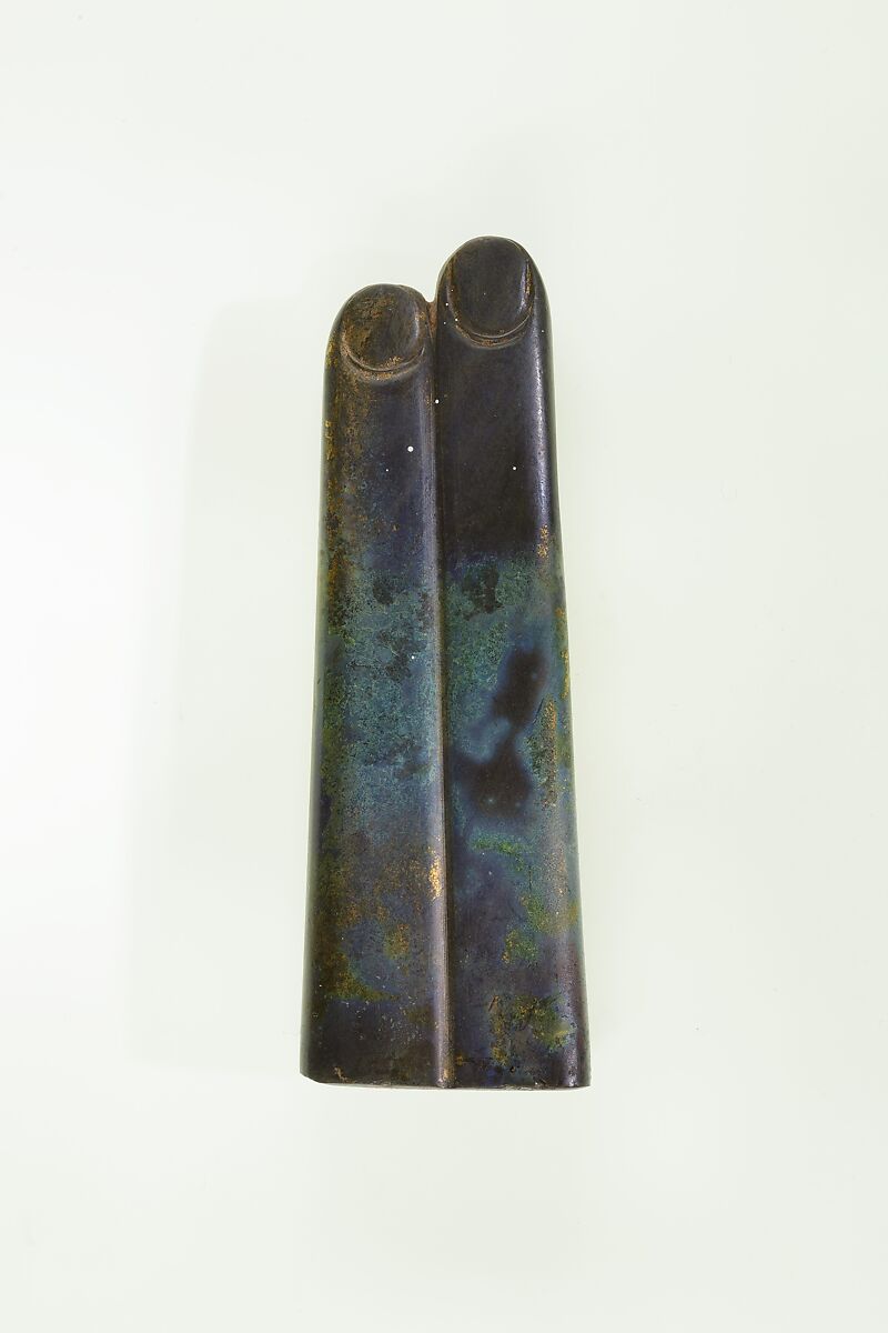 Two-finger amulet, Glass, black-blue
