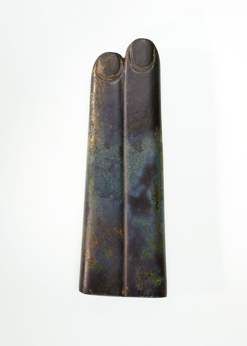 Two-finger amulet, Glass, black-blue