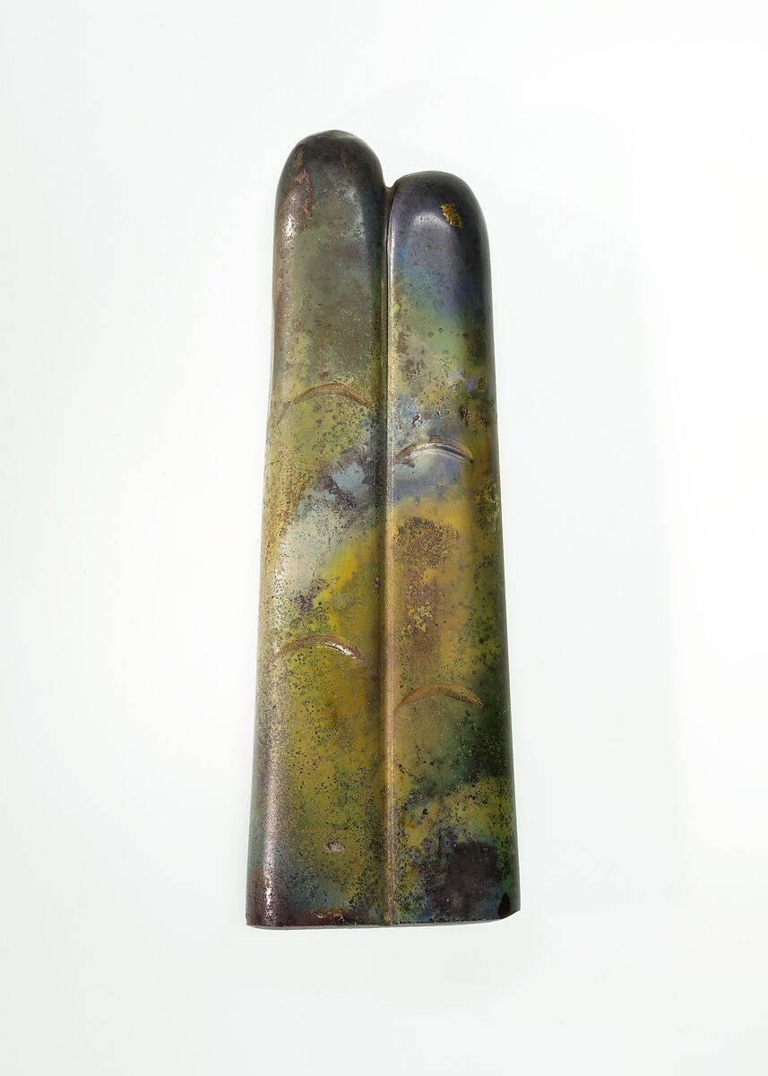 Two-finger amulet, Glass, black-blue