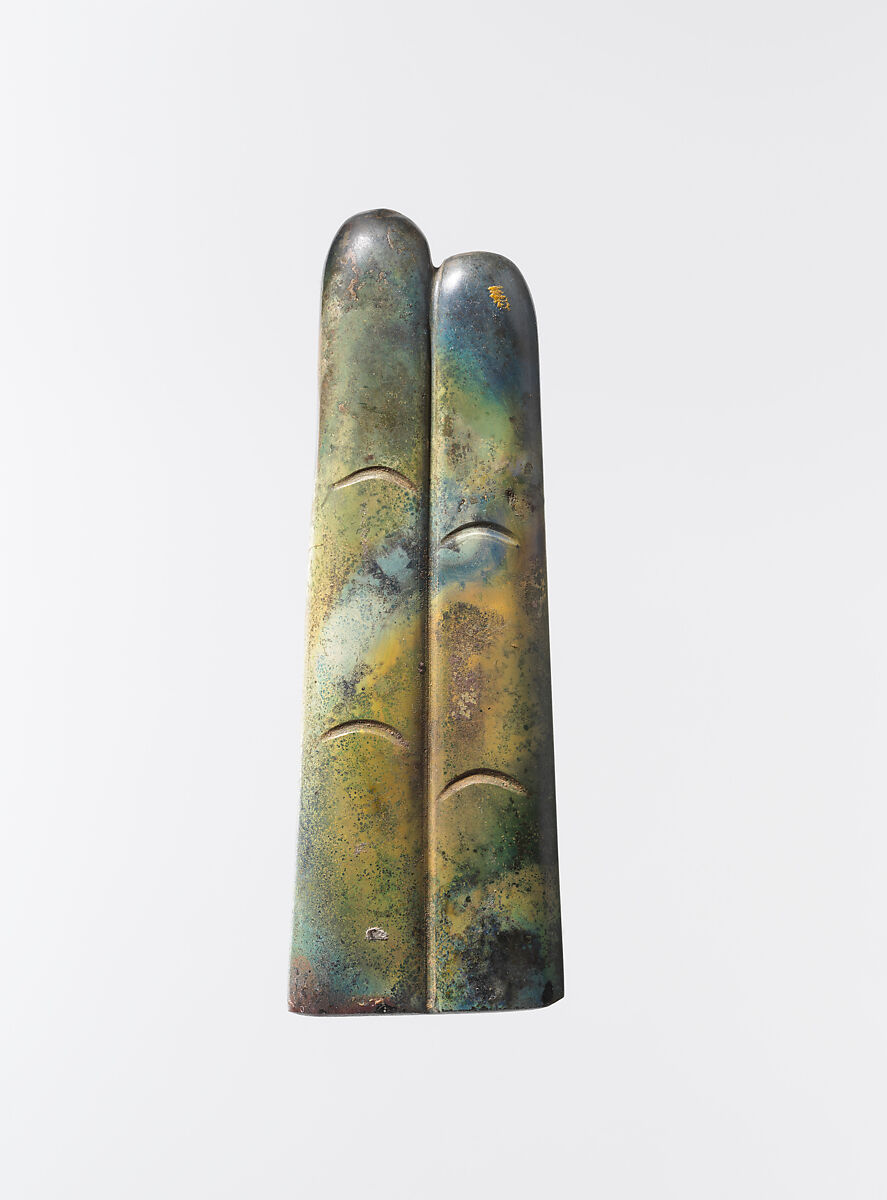 Two-finger amulet, Glass, black-blue