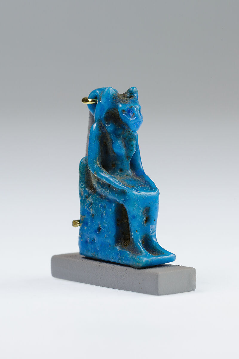 Sakhmet Amulet, Blue faience