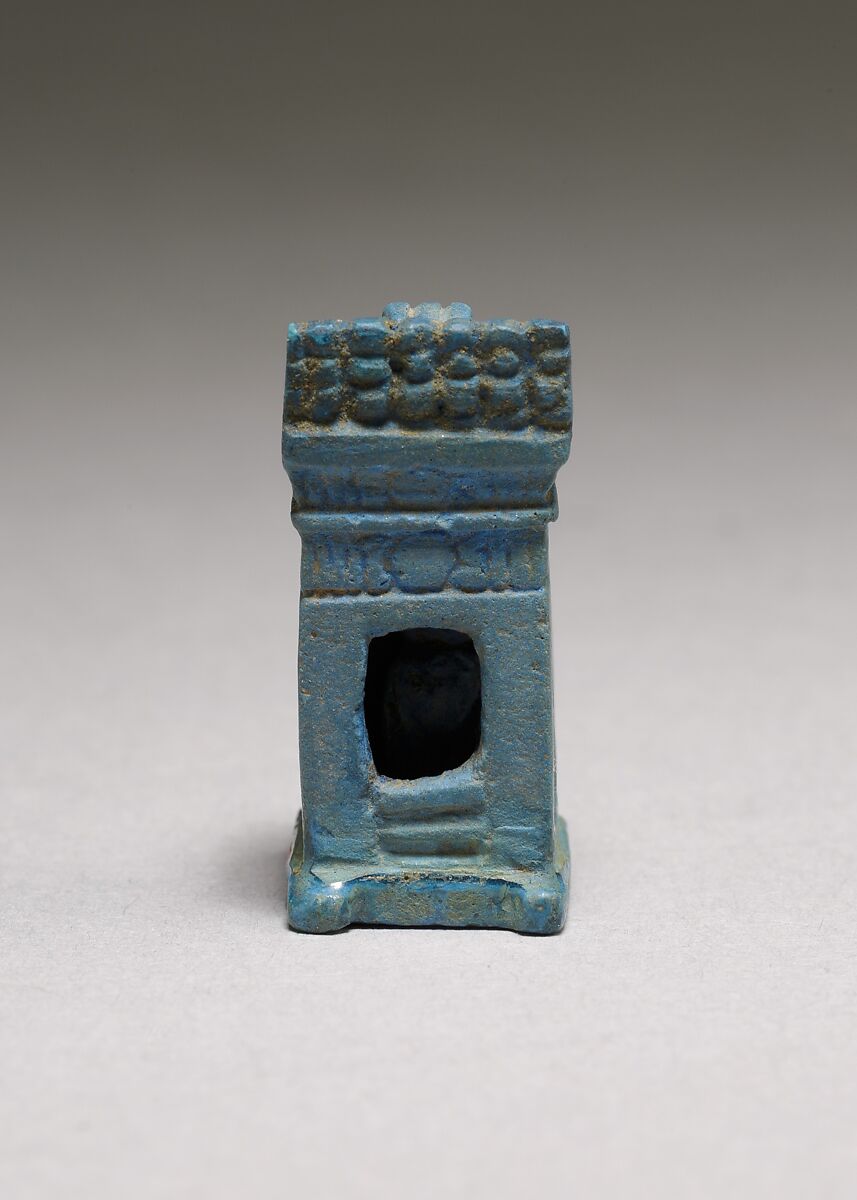 Khonsu shrine amulet, Egyptian blue 