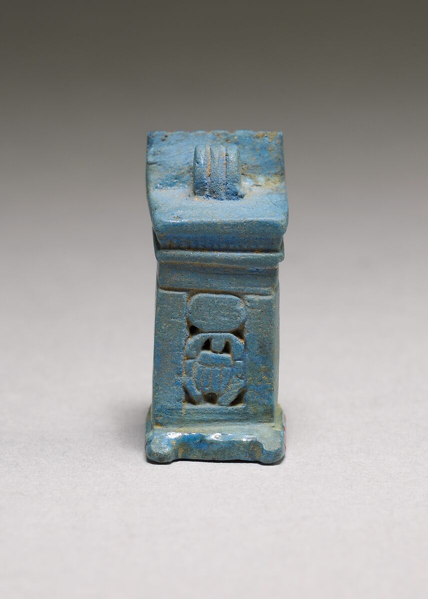 Khonsu shrine amulet, Egyptian blue
