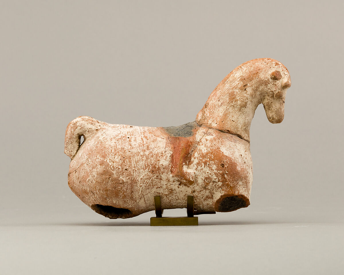 Horse Figurine, Pottery, traces of paint 