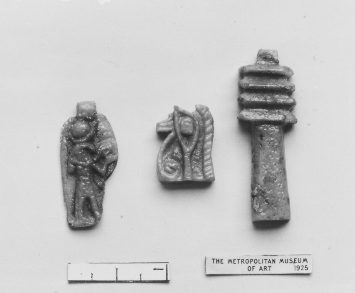 Amulet Plaque with Figure of Thoth, Faience 