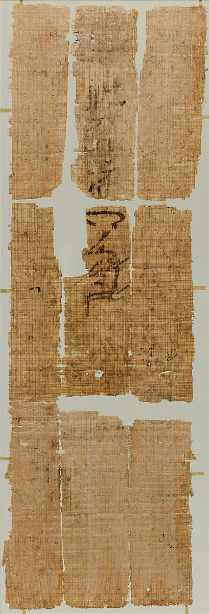 Heqanakht's account, written over an effaced letter regarding two female servants, Papyrus, ink