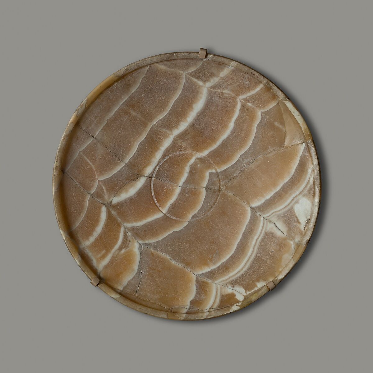 Dish, Travertine (Egyptian alabaster) 
