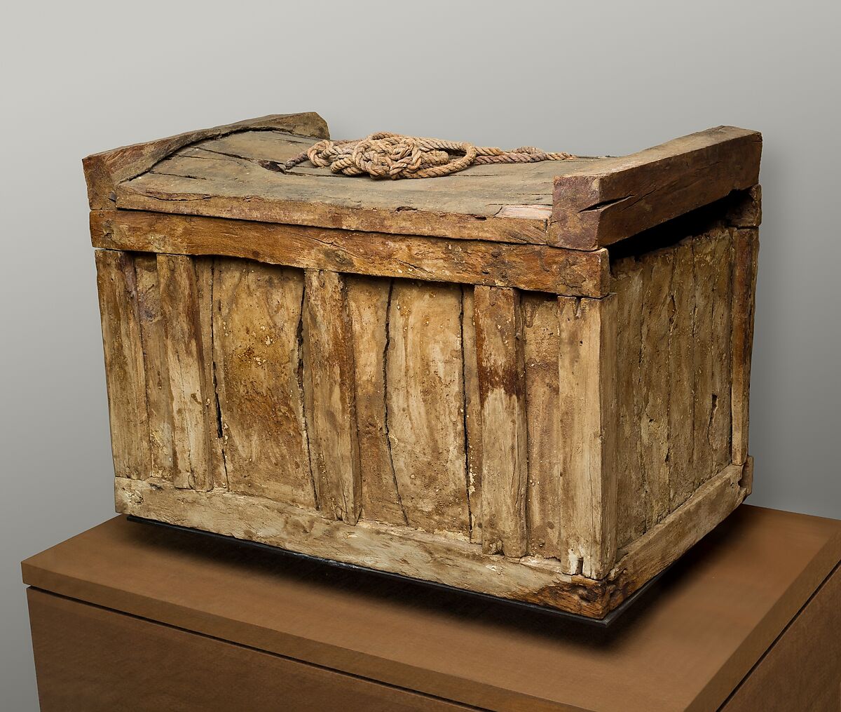 Box Coffin and Rope, Wood (tamarisk), pigment, fiber 