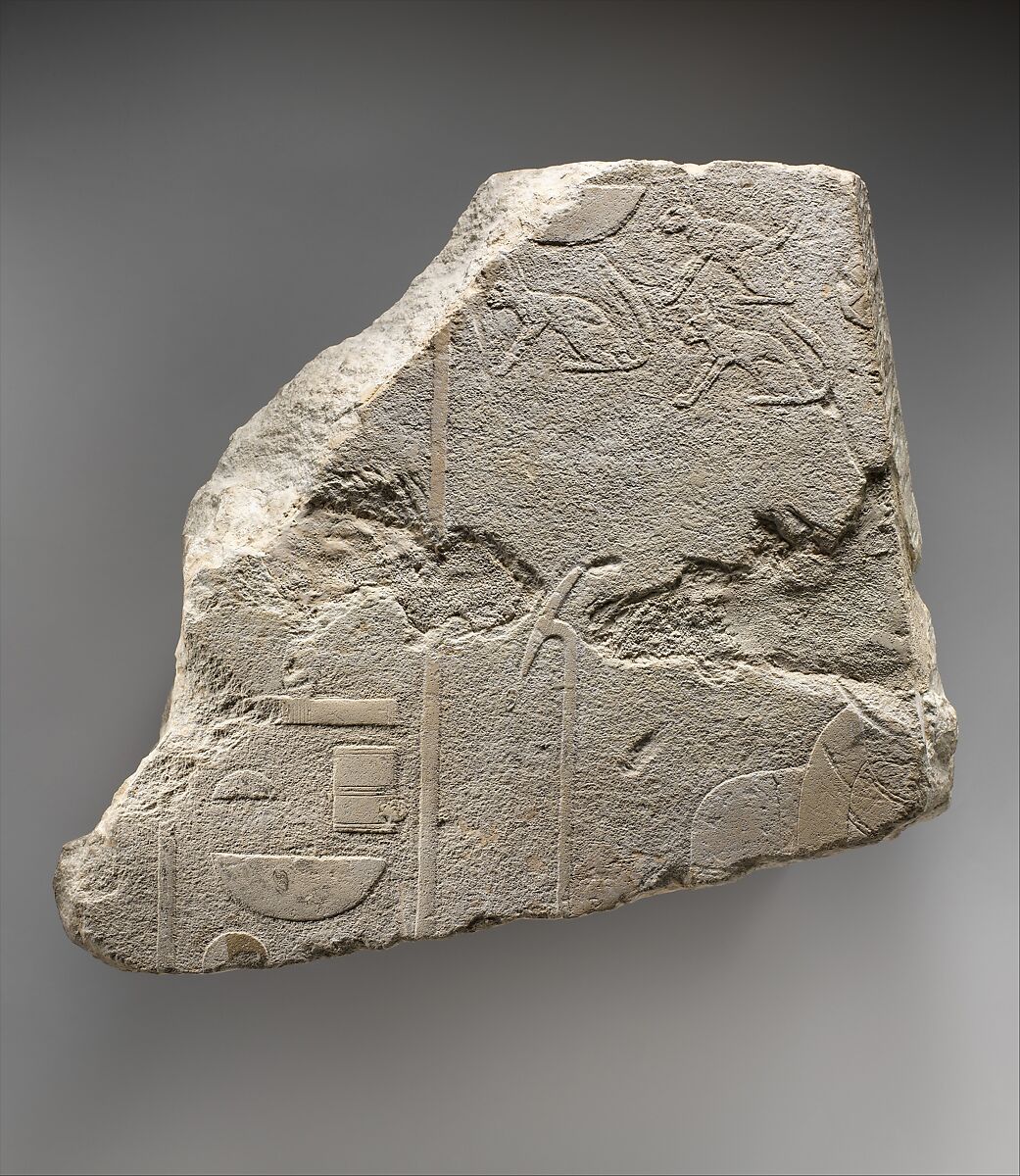 Relief with hieroglyphic label "Lord of Cats' Town", Limestone 